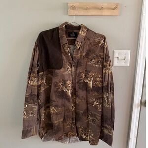 Redhead button up with all over deer print